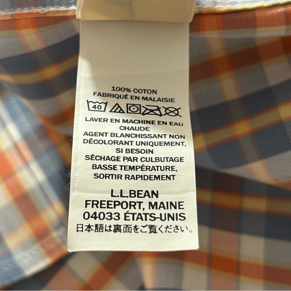 LL Bean Button Down Shirt Wrinkle Free Men's Size Medium Plaid Easter - Picture 6 of 8